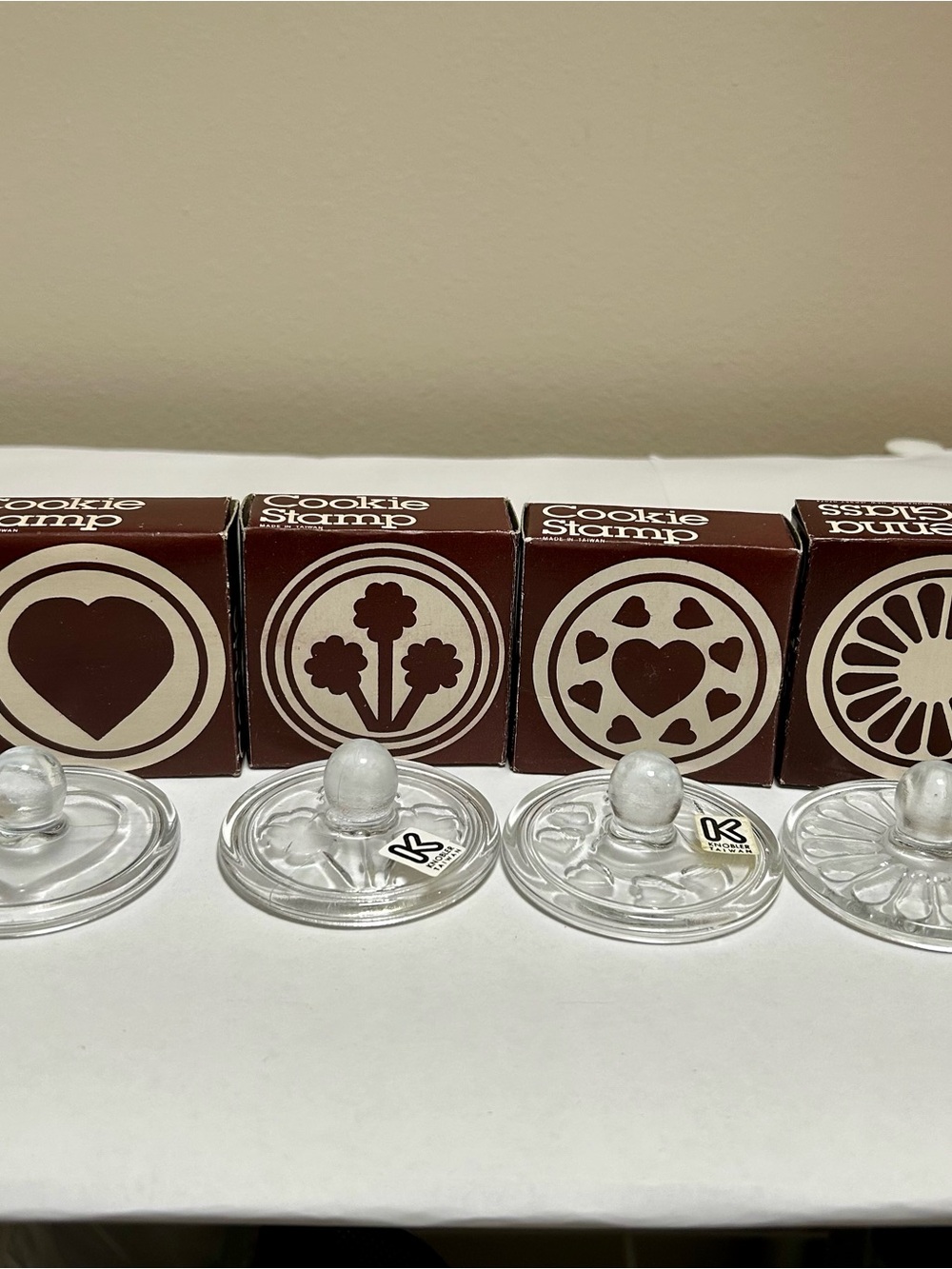 Cookie Stamp Set with Clear Handles - Brown Design